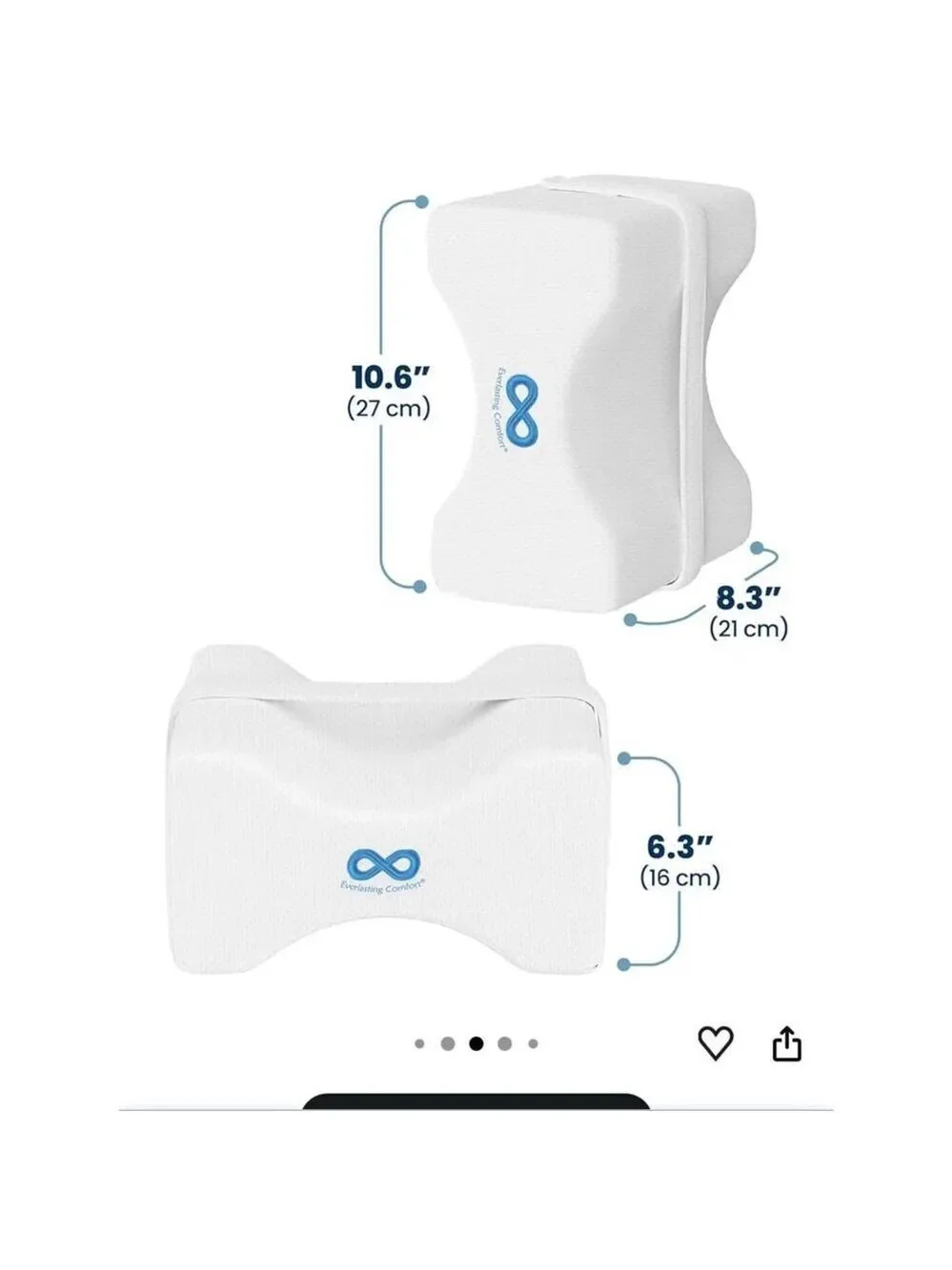 Everlasting Comfort Memory Foam Knee Pillow for Side Sleepers Sciatica Relief